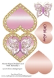 Heart Shaped Folded Card With Butterfly 1