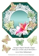 Octagon Shaped Metallic Topper With Lace Frame Lily & Butterflies 1
