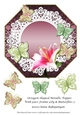 Octagon Shaped Metallic Topper With Lace Frame Lily & Butterflies 3