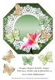 Octagon Shaped Metallic Topper With Lace Frame Lily & Butterflies 4