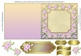 Blank Cut and Fold Card With Floral Frame and Bookmark 2
