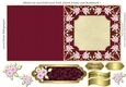 Blank Cut and Fold Card With Floral Frame and Bookmark 7