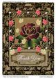 Thank You Fancy Card with Glitter, Rose & Butterflies