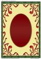 Green Red Christmas Plain Card Base with Red Oval
