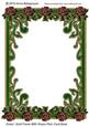 Green Gold Frame with Roses Plain Card Base
