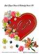 Gold Edged Flower & Butterfly Heart (P)