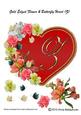 Gold Edged Flower & Butterfly Heart (Z)