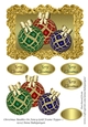 Christmas Baubles On Fancy Gold Frame Topper 1