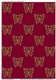 Glitter Gold Frost-dew Butterfly on Dark Magenta Red