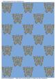 Glitter Gold Frost-dew Butterfly on Pastel Cyan Blue