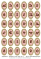 Alphabet & Numbers Oval Tags Set 4