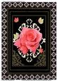 Framed Beautiful Rose with Ornaments & Butterflies (black)