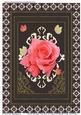 Framed Beautiful Rose with Ornaments & Butterflies (brown)