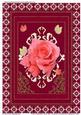 Framed Beautiful Rose with Ornaments & Butterflies (magenta)