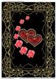 Embossed Frame with Hearts & Roses Anniversary Card (black)