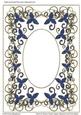 Swirls & Flowers Frame/ Topper/aperture/card Front (blue)