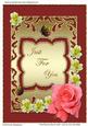 Pink Rose & Lilies on Gold Just for You Card