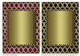 Two Blank Card Fronts With Fancy Trellis Background Set 2