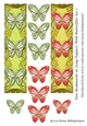 Two Bookmarks or Long Toppers With Butterflies Set 2