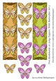 Two Bookmarks or Long Toppers With Butterflies Set 3