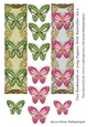 Two Bookmarks or Long Toppers With Butterflies Set 5