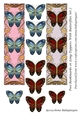 Two Bookmarks or Long Toppers With Butterflies Set 7