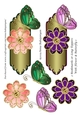 2 Bookmarks or Long Toppers With Flower & Butterfly 1