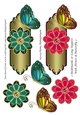 2 Bookmarks or Long Toppers With Flower & Butterfly 2