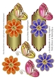2 Bookmarks or Long Toppers With Flower & Butterfly 4