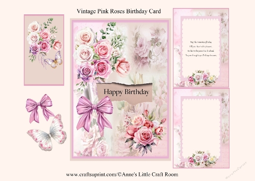 cup1378132_107604 - VINTAGE PINK ROSES BIRTHDAY CARD