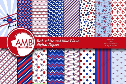 Red, White, Blue Plane Papers, AMB-2600 