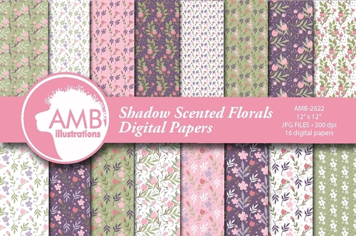 Shadow Scented Floral Papers AMB-2622 