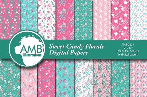 Sweet Candy Florals Papers AMB-2623 