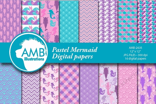 Pastel Mermaid Papers AMB-2635