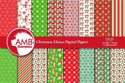 Christmas Llama Papers AMB-2695