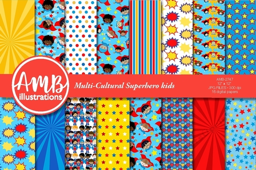 African American Superhero Boys Papers AMB-2747