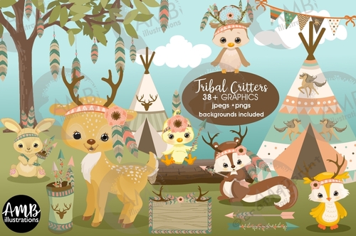 Tribal Critters Clipart AMB-2772 