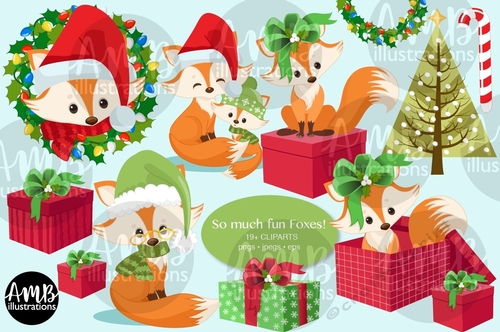 Oh What Fun Fox Clipart AMB-2809