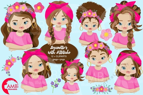 Attitude Girls Clipart AMB-2786