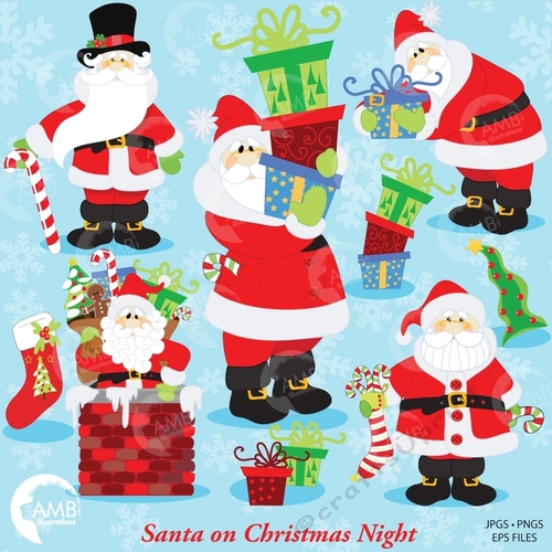 Santa claus clipart, graphics, illustrations AMB-506