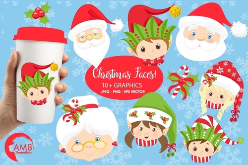 Christmas Characters clipart, graphics, illustrations AMB-191