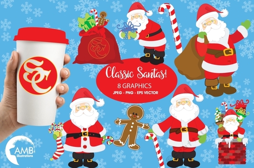 Classic Santa Clipart AMB-198