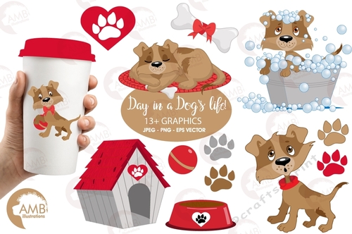 Brown Dog Clipart AMB-594