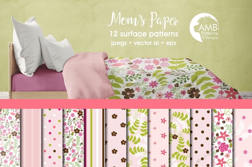Floral Pink Paper AMB-873