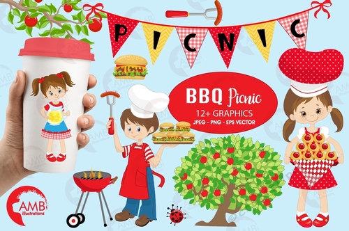 Barbecue Picnic Clipart AMB-910