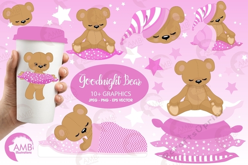 Baby Bear Girl Clipart AMB-983