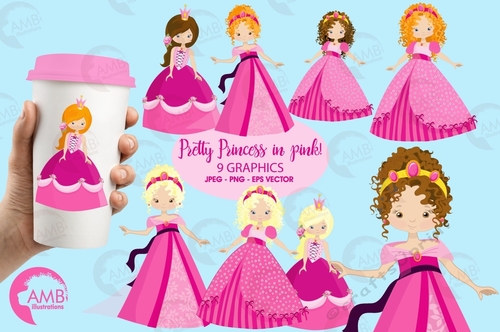 Princess in Pink Clipart AMB-993