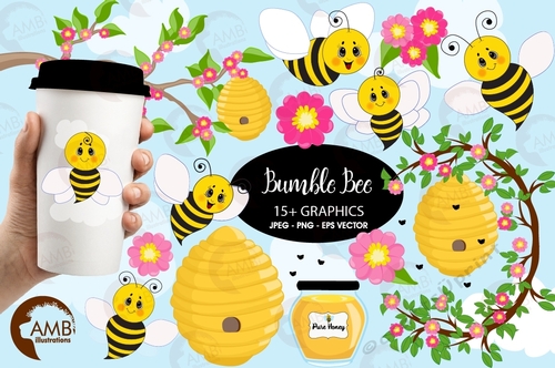 Bumble Bee Clipart AMB-1053