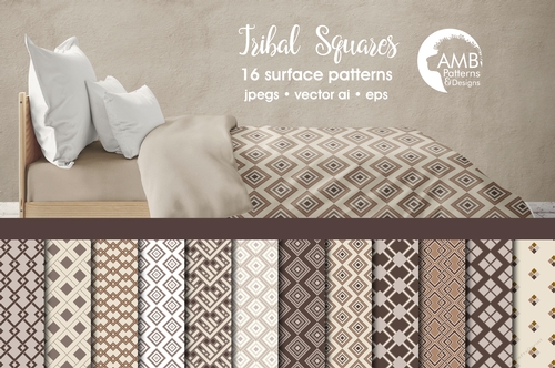 Tribal Aztec Brown on Tan Geometric Papers AMB-1072