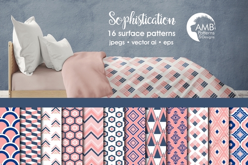 Tribal Pink Geometric Papers AMB-1079